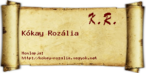 Kókay Rozália névjegykártya